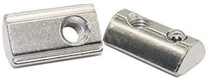 20 X M6 dadi 12,0 X 6,7 mm scanalatura 8, con sfera a molla, acciaio