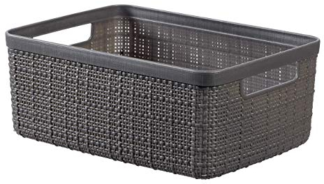 Curver | PANIERE Jute RECTANGULAIRE 5L, Gris, 100% recyclé