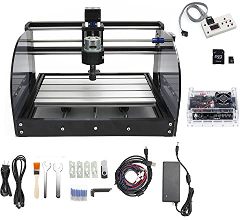 CNCTOPBAOS CNC 3018-PRO-MAX 3 Axis Desktop DIY Mini Wood Router Kit PCB PVC Milling Engraver Engraving Carving Machine GRBL Control with offline controller Hand Control (w/Offline Controller)