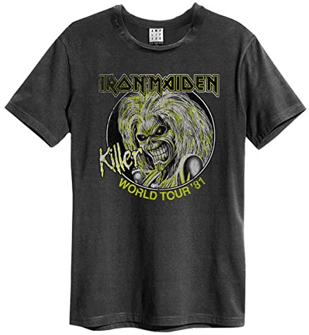 Amplified Maglietta Iron Maiden Killers World Tour Charcoal