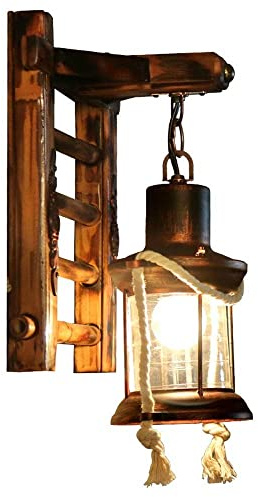 A.1.Coo Pendelleuchte Vintage Pendellampe Rustikale Holzbalken Edison Hängende Deckenleuchte Hölzerne Art-hängende Beleuchtung Höhenverstellbar Holz Retro (Color : One Head Retro)
