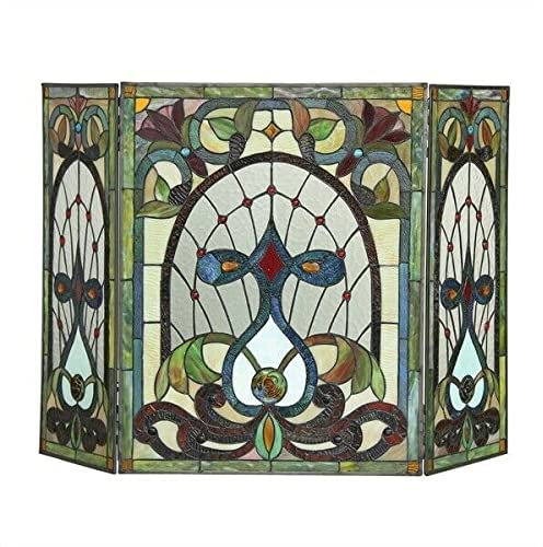 FLBT Kaminschutzgitter, Buntglas-Kaminschutzgitter, viktorianisches Design, Wohnkultur, Kaminschutzgitter, Flache Kaminschutzgitter, dekorativ Needed