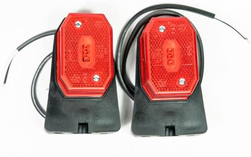 Web Truck Umrissleuchten Seitenmarkierungsleuchten Positionsleuchten mit Halter LED rot 1 Set=2 Stück Anhänger LKW Wohnwagen Nutzfahrzeuge Trailer