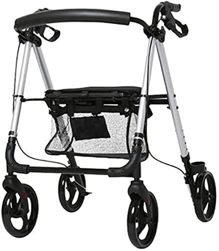 Medizinische Gehhilfe für Senioren und Erwachsene Elektrischer Rollstuhl Leichter Aluminium-Rollator, verstellbare Rollhilfe mit Sitz für ältere, behinderte Patienten mit eingeschränkter Mobilität The