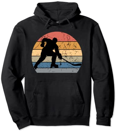 Field Hockey Player Retro Vintage Sweeper Goalkeeper Sport Pullover Hoodie