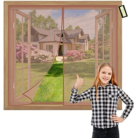 Zanzariera Magnetica per Porte 140x230cm Marrone Anti insetti Magnetica ZanzarieraResistente Traspirante Zanzariera Magnetica per Porte Finestra si Chiude da Sola