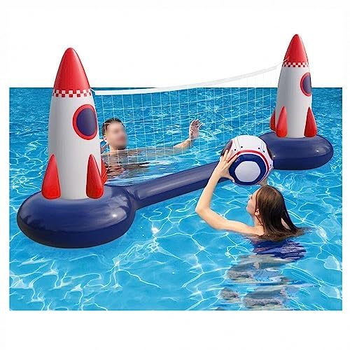 AXTMR Aufblasbarer Pool-Volleyball, aufblasbarer Kreis für Wasserstrand-Schwimmbecken, Pool-Float-Sportballständer,style2,300cm