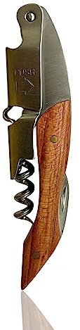 GosswiX Corkscrew Wine Bottle Opener Waiters Friend Corkscrew Wood Handle -Stainless Steel Waiters Profesional Classic Durable Strong Sturdy. Good for a Quality Gift.