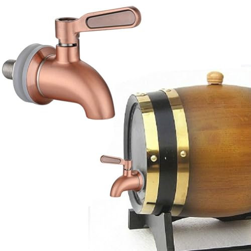 304 Stainless Steel Wine Barrel Faucet for Beverage Juice Faucet Special Faucet Leak Free Connection Perfect for Wine Juice Dispenser Spigot Drink Kegs(Brushed rose gold(16mm))