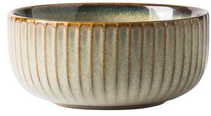 soulnioi Large Salad Bowl, 6.7 Inch Ceramic Cereal Bowl, Soup Bowl Ramen Bowl, Fruit Bowl Serving Bowl Decorative Multipurpose Bowl - Brown / 562ML