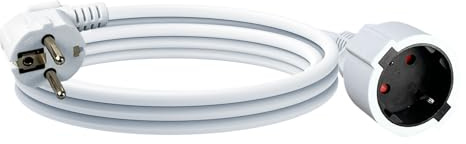 Ultra Explorer Verlängerungskabel 3m, IP44 Spritzwasserschutz | H05VV-F 3G1,5mm² Stromkabel mit Schuko-Stecker, 250V 4000W, Weiß