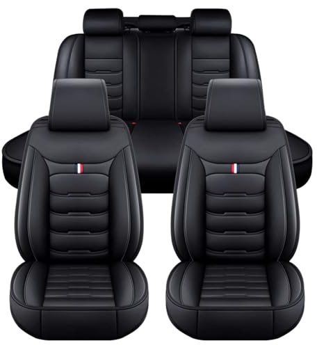 XLUMIO Auto Sitzbezüge Sets für Mercedes Benz GLE 250d 300d 320 350 350d 400 400d 450 500 580/AMG 43 53 63 63S, 5 Sitzer PU Leder Sitzbezug, Schonbezüge Sitzschoner Vorne und Hinten, C Black