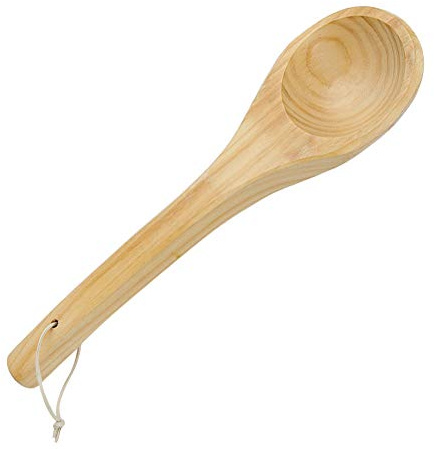 Sauna Bucket and LADLE Set Handmade Wooden Spoon -Surface, Comfortable Handle - Suitable for Tea, Wine, Water, Soup - Stainless Steel Bucket - Ideal for Home, Hotel, Restaurant,