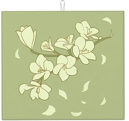 Abtropfmatte mit Cartoon-Begonienmotiv für Küchenarbeitsplatte, saugfähige Küchenarbeitsplatte, schützende Geschirrmatte, 40,6 x 45,7 cm