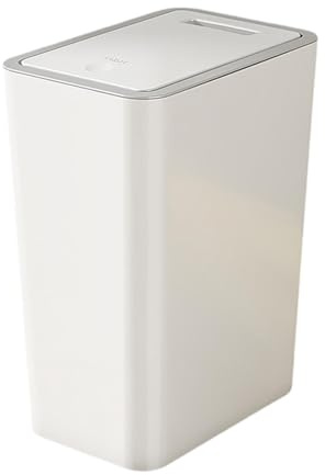 Colcolo Cesta de Basura de Cocina con Tapa Tipo Prensa, Cubo de Basura Estrecho, Organizador Cesta de Papel, Cubo de Basura Rectangular de diseño Simple para, 12l