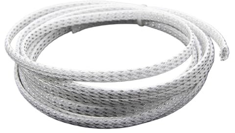 GSCLZ Kabelschlauch 2M Braided Cable Sleeve 2/4/6/8/10/12/14/16/20/25/30/40mm Cable Protector Protection Wire Sheath for Electric Cables Kabelmanagement-HüLse(White Silver,6MM_2 Meters)