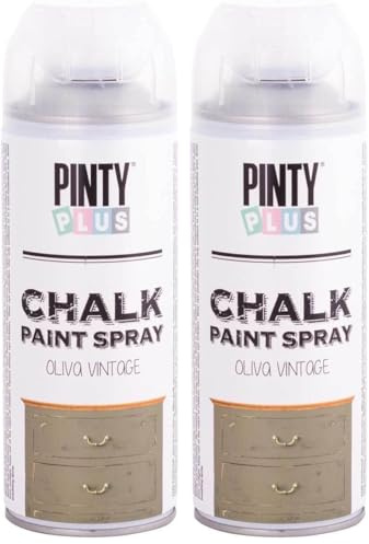 Pintura spray a la tiza PINTYPLUS CHALK 520cc oliva vintage CK803 (Paquete de 2)