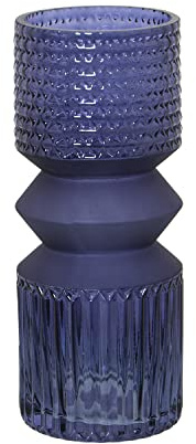 JARRÓN CRISTAL AZUL °10X25CM