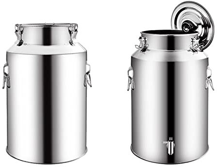 Stainless Steel Airtight Milk Can Churn Transport Bucket 9L Heavy Duty Dairy Pot with Tap and Silicone Sealed Lid