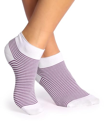 alber’s SENSITIVE MINI – Pack da 5 paia di calze da donna in cotone con polsino estensibile, senza elastico, super comfort, col. fantasia 2 | 36-38