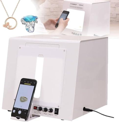 Fotostudio-Leuchtkasten, dimmbare Softbox für Schmuck-Aufnahmezelte, 20/30 cm Fotostudio-Fotografie-Leuchtkasten, für Schmuckfotografie-Video-3D-Scannen,T30