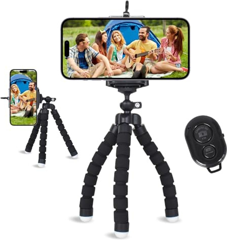 Trípode para Móvil,Trípodes para Móvil con Mando Universal,Soporte para Móvils Trípodes,Mini Trípode Pulpo para Phone,para Viajar, Hacer Selfies Y Acampar