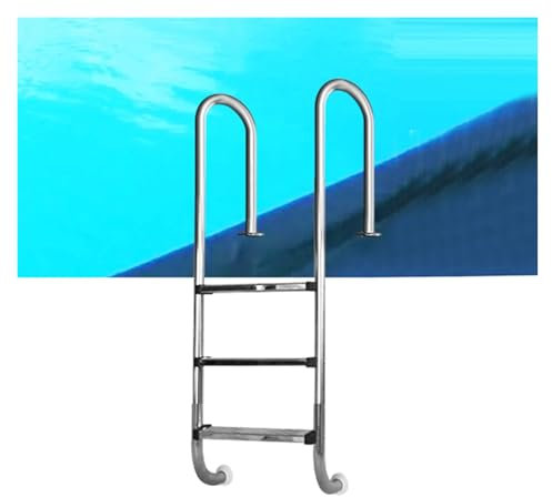 Échelle De Piscine, Échelle De Piscine Hors Sol Inclinée, Marche en Acier Inoxydable À 2 Ou 3 Marches, Installation par Bride(3Steps)