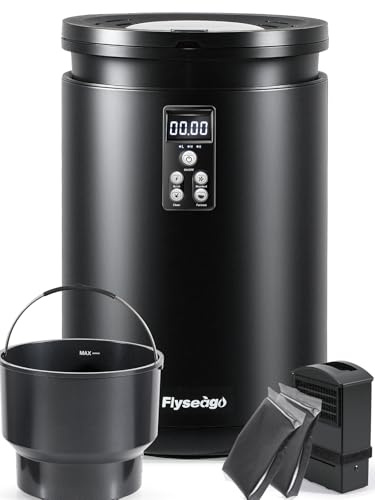Flyseago Electric Composter for Kitchen Smart Odorless Countertop Compost Bin Machine Quiet Larger 4.5L Indoor Food Cycler with Auto Cleaning, 3 Modes, 2 Carbon Packs, Turn Food Waste into Fertilizer