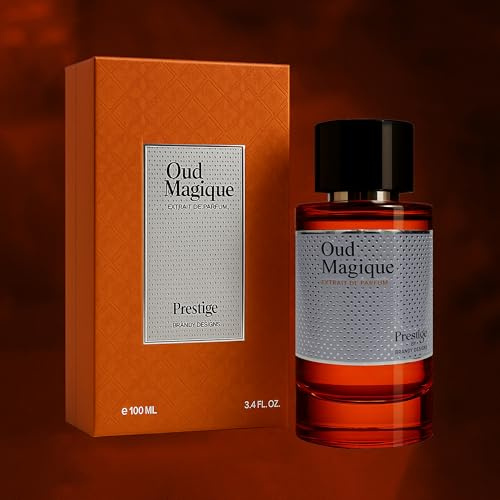 Oud Magique Extrait De Parfum 100ml by Brandy Designs | Luxury Unisex Perfume | Long Lasting Oriental Woody Fragrance with Plum, Leather & Vanilla Notes | Prestige Collection