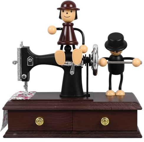 TOYANDONA Nähmaschinenform Spieluhr Retro Musikbox Kompakte Tischdekoration Geschenk Für Kinder Geburtstag Und Wohnen
