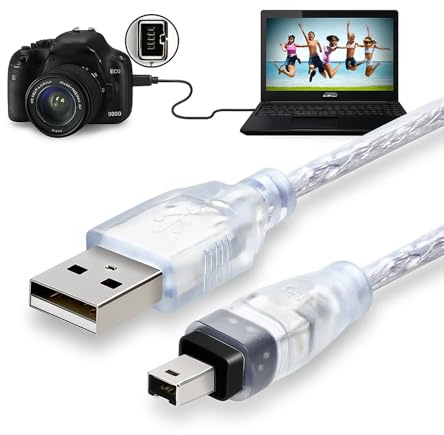 Elecora FireWire to USB C 1394 4 Pin Male Adapter Cable