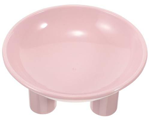 JOINPAYA Erhöhter Katzennapf aus Robustem Kunststoff Stabiler Futternapf mit Rutschfestem Sockel Ergonomisch Schräger Katzenfutternapf für Bequemes Fressen und Trinken Pink