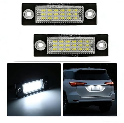 Mewneap 1 Paar LED Kennzeichenbeleuchtung für Kompatibel mit VW T5 Caddy Mk3 Golf Plus Mk5 Jetta Mk5 Passat Limousine 3bg Passat Variant 3C B6 Skoda, Xenon Weiß 6000K Wasserdicht Plug & Play