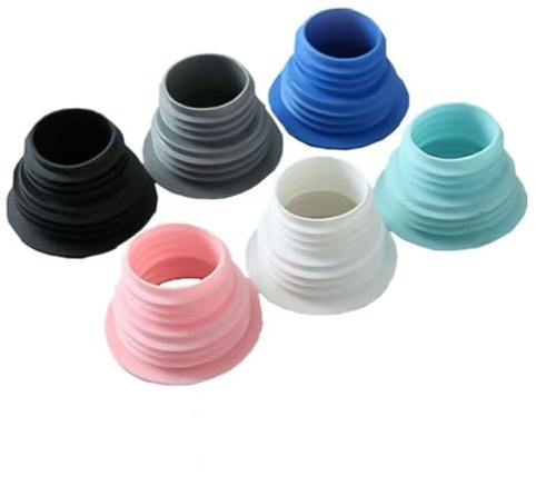 Whychstore Lot de 4 joints de tuyau de vidange en silicone TPR flexible anti-âge pour machine à laver, bleu/rose/blanc/noir/gris/vert