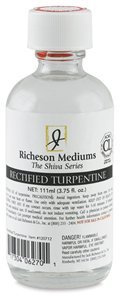 Richeson Oil Mediums Shiva Series Rectified Turpentine - 3.75oz Glass Bottle by Shiva