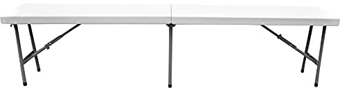 Enjoy>it® fällbar bänk 183 × 30 × 44 cm vit/grå