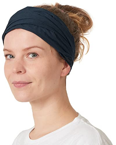CHARM Dam sommar huvudduk bandana – hårband av bomull med elastiskt band marinblå