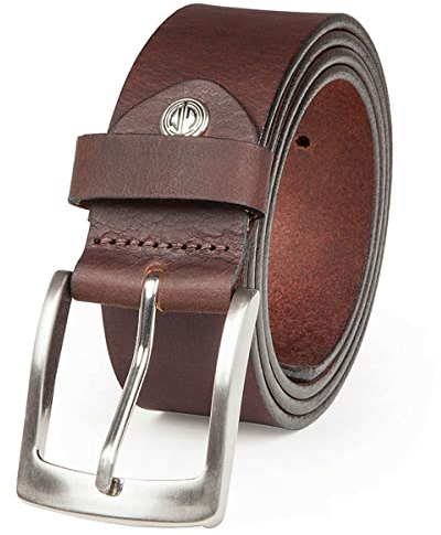 LINDENMANN Leder-Gürtel Herren 40 mm breit, Gürtel Herren Vollledergürtel aus Büffelleder braun, Größe/Size:105