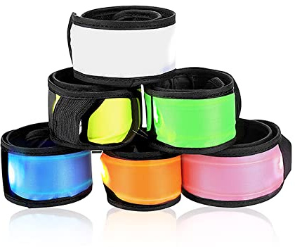 esonstyle 6 Pack LED Light Up Band Slap Bracelets, Night Safety Wrist Band for Cycling Walking Running Concert Camping Outdoor Sports