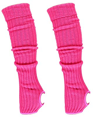 krautwear® dam flicka ballettstulpen med hälhål benvärmare balett stulpen legvärmare armstövel ca. 55 cm 80 år 1980 år svart vit neon rosa grön gul orange