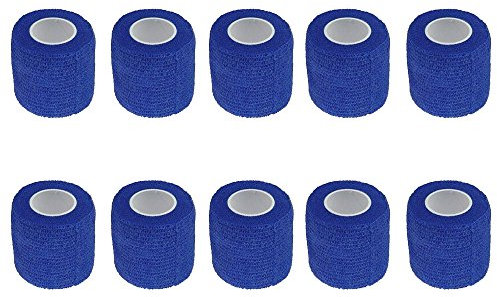 Supmico 10 X Blau Selbsthaftende Bandagen Fingerpflaster Fingerverband Wundverband wasserfest Sport 4.5mx5cm