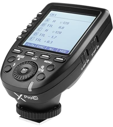 Godox Xpro-C TTL Kabelloser Blitzauslöser, 2,4 G drahtlos, HSS 1/8000s TTL Konvertierung, manuelle TCM-Funktion, großer LCD-Bildschirm, Blitzsender für Canon-Kamera