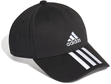 adidas Unisex Adulto Baseball 3-Stripes Twill Cap, Black/White/White, S