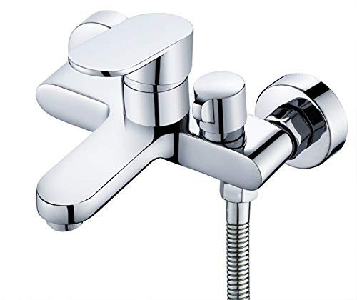 Bath Shower Mixer Tap, with Handheld Shower, Modern Wall Mounted Bathroom Single Lever Bath Shower Mixer Kit Tap Comes with 1.5 M Hose and Holder，Suitable for Bathroom/Bathtub/Shower