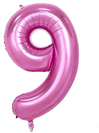Extra Large Size 40 Inch Inflatable Pink Balloon Number 9