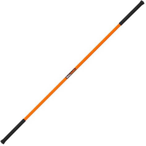 Stick Mobility Trainings-Stick | 1 Stick für Stretching und Bewegungsabläufe | Silikongriffe für festen Halt | neuromuskuläres Bewusstsein | glatt, 3,3 cm | orange-schwarz