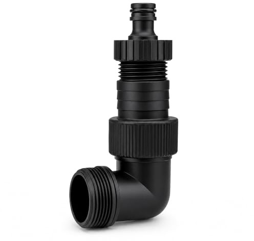 VEATON 3-Piece Pump Hose Adaptor Set, ONLY Compatible with 1.25-Inch Submersible Pump Discharge Ports, with 90 Degree Elbow, 1.25-Inch to 1-Inch Threaded Reducer and Click-Fit Garden Hose Connector