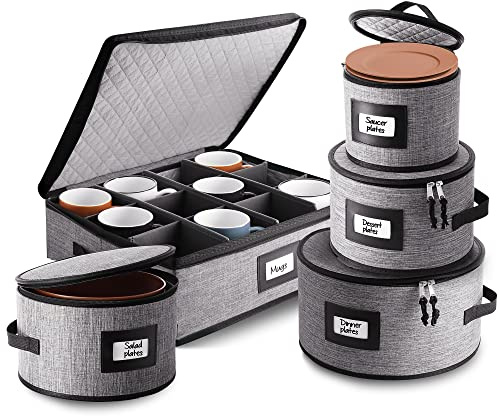 STORAGEBUD Dinnerware Hard Shell Cover - Set of 5