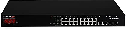 Edimax GS-5216PLC - Überwachungs-VLAN 18-Port Gigabit PoE+ Web Smart Switch für Langstrecken mit 2 Gigabit RJ45/SFP-Kombi-Ports