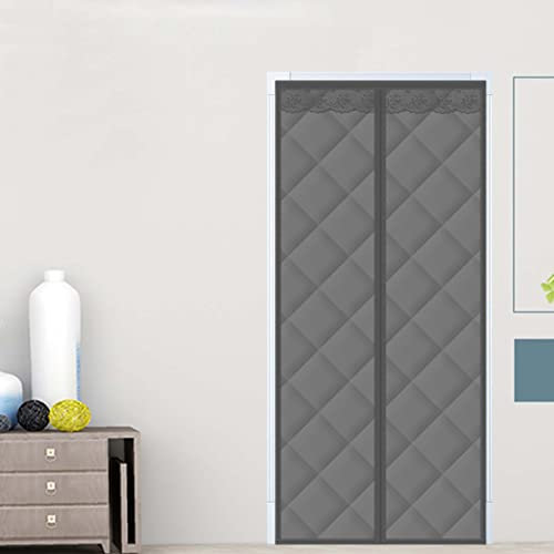 SJASD Thermique Isolation Phonique Rideau De Porte, Magnétique l'hiver Rideau De Partition avec Auto Fermeture,Imperméable Coupe-Vent Anti Froid Rideau De Porte Magnétique,Gris,120x220cm(47x87inch)